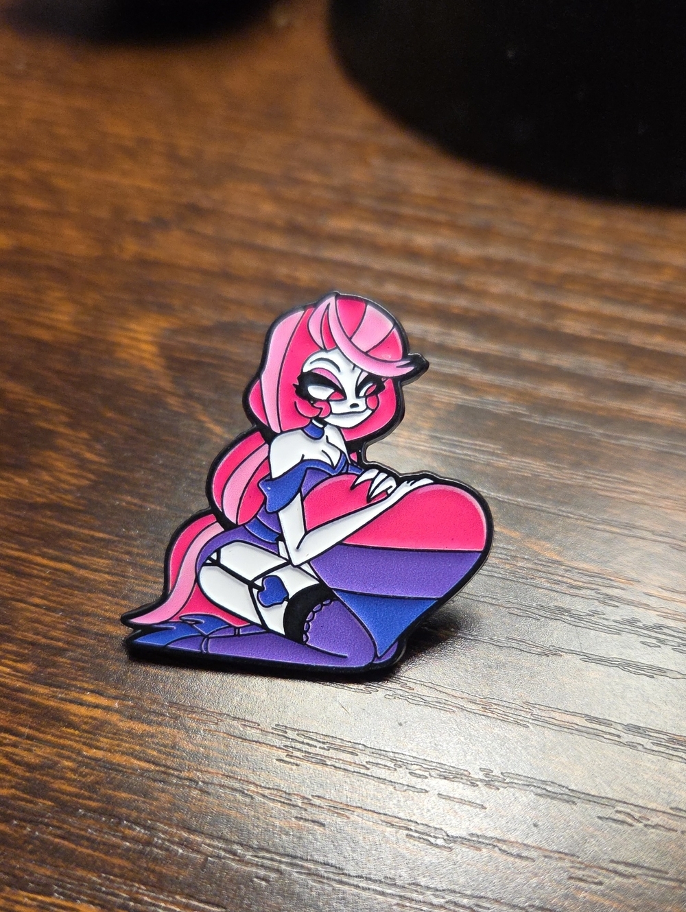 Pink & Purple Enamel Character Pin - Women Accessories